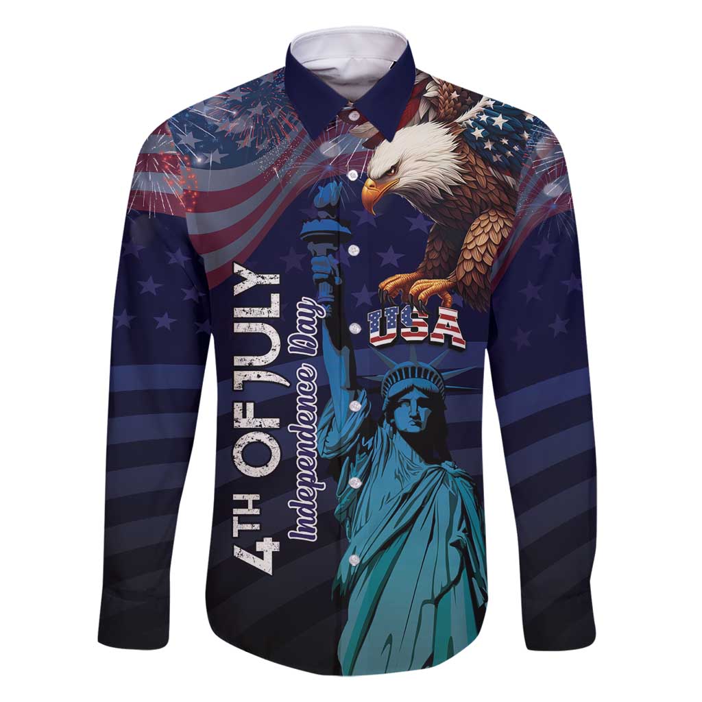 Personalized Fourth Of July USA Family Matching Tank Maxi Dress and Hawaiian Shirt Eagle - Statue Of Liberty