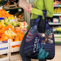 Fourth Of July USA Grocery Bag Eagle - Statue Of Liberty