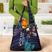 Fourth Of July USA Grocery Bag Eagle - Statue Of Liberty