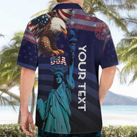 Personalized Fourth Of July USA Hawaiian Shirt Eagle - Statue Of Liberty