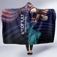 Fourth Of July USA Hooded Blanket Eagle - Statue Of Liberty