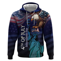Personalized Fourth Of July USA Hoodie Eagle - Statue Of Liberty