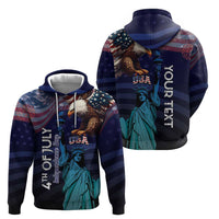Personalized Fourth Of July USA Hoodie Eagle - Statue Of Liberty