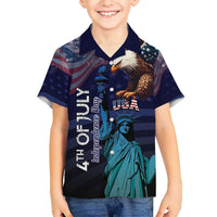 Personalized Fourth Of July USA Kid Hawaiian Shirt Eagle - Statue Of Liberty