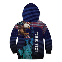 Personalized Fourth Of July USA Kid Hoodie Eagle - Statue Of Liberty