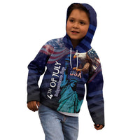 Personalized Fourth Of July USA Kid Hoodie Eagle - Statue Of Liberty