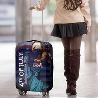 Fourth Of July USA Luggage Cover Eagle - Statue Of Liberty