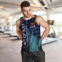 Personalized Fourth Of July USA Men Tank Top Eagle - Statue Of Liberty