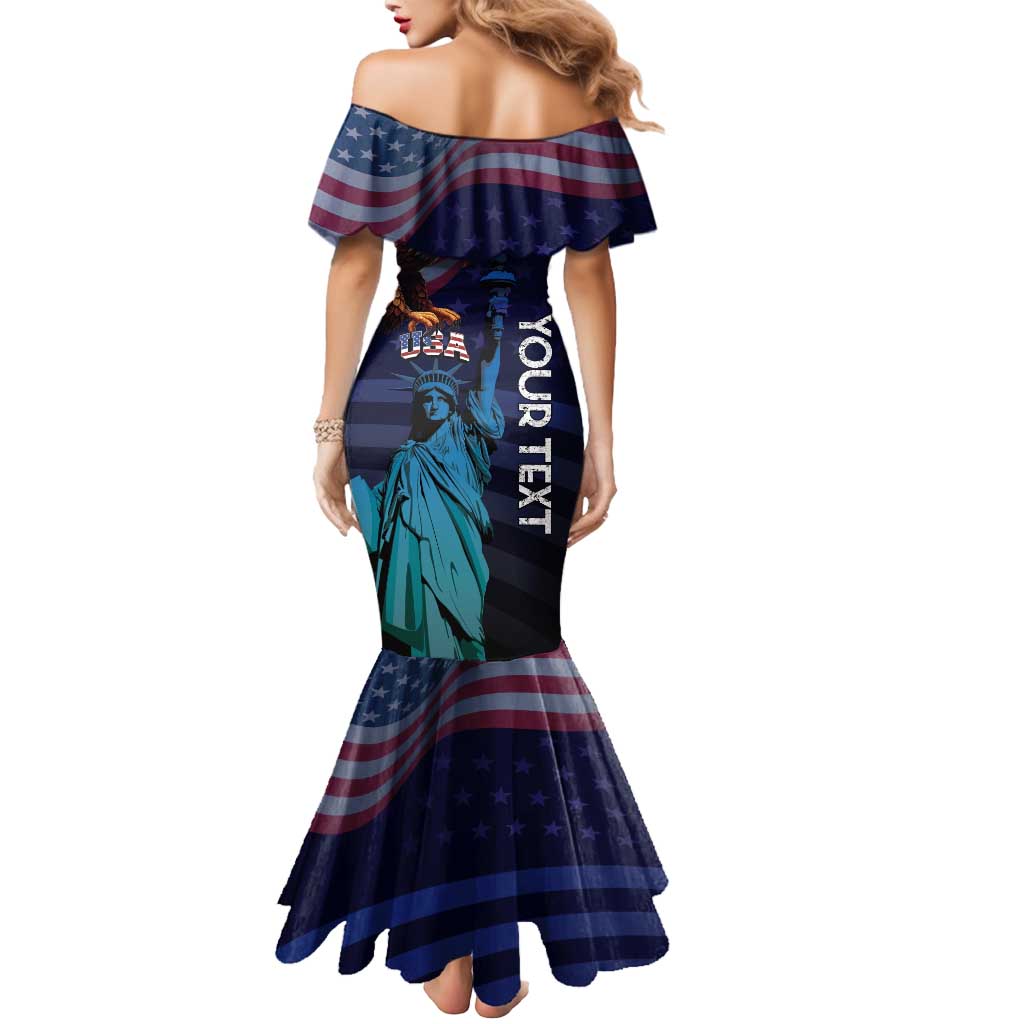 Personalized Fourth Of July USA Mermaid Dress Eagle - Statue Of Liberty
