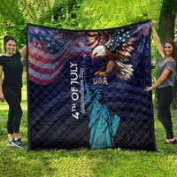 Fourth Of July USA Quilt Eagle - Statue Of Liberty
