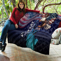 Fourth Of July USA Quilt Eagle - Statue Of Liberty