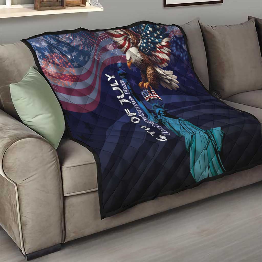 Fourth Of July USA Quilt Eagle - Statue Of Liberty