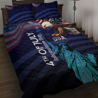 Fourth Of July USA Quilt Bed Set Eagle - Statue Of Liberty
