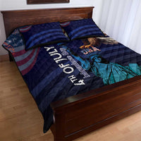 Fourth Of July USA Quilt Bed Set Eagle - Statue Of Liberty
