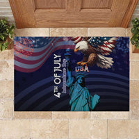 Fourth Of July USA Rubber Doormat Eagle - Statue Of Liberty