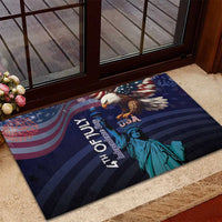 Fourth Of July USA Rubber Doormat Eagle - Statue Of Liberty