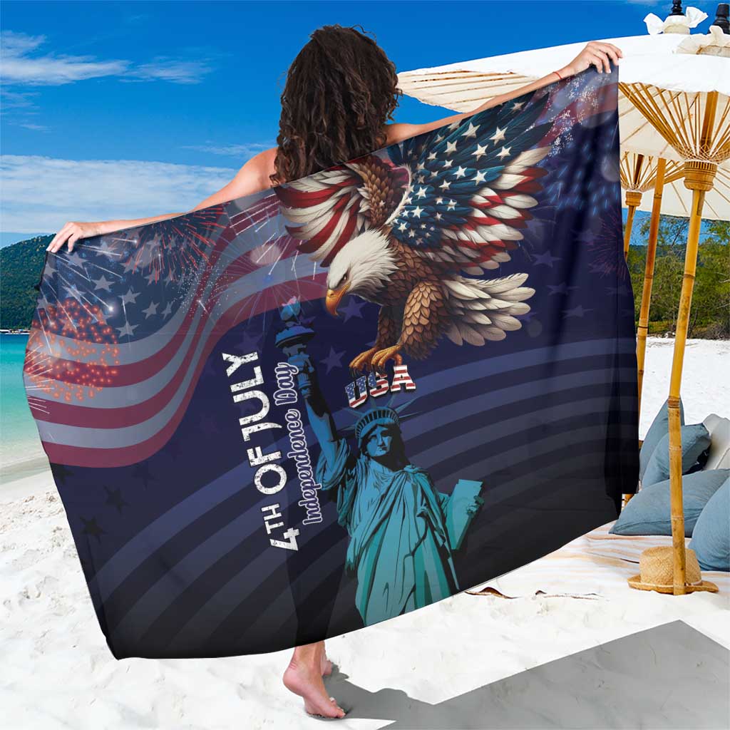 Fourth Of July USA Sarong Eagle - Statue Of Liberty