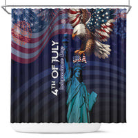 Fourth Of July USA Shower Curtain Eagle - Statue Of Liberty