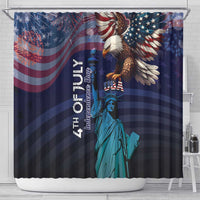 Fourth Of July USA Shower Curtain Eagle - Statue Of Liberty