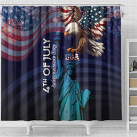 Fourth Of July USA Shower Curtain Eagle - Statue Of Liberty