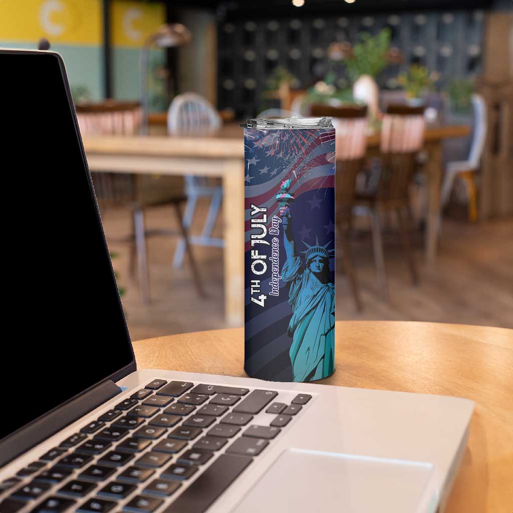 Fourth Of July USA Skinny Tumbler Eagle - Statue Of Liberty