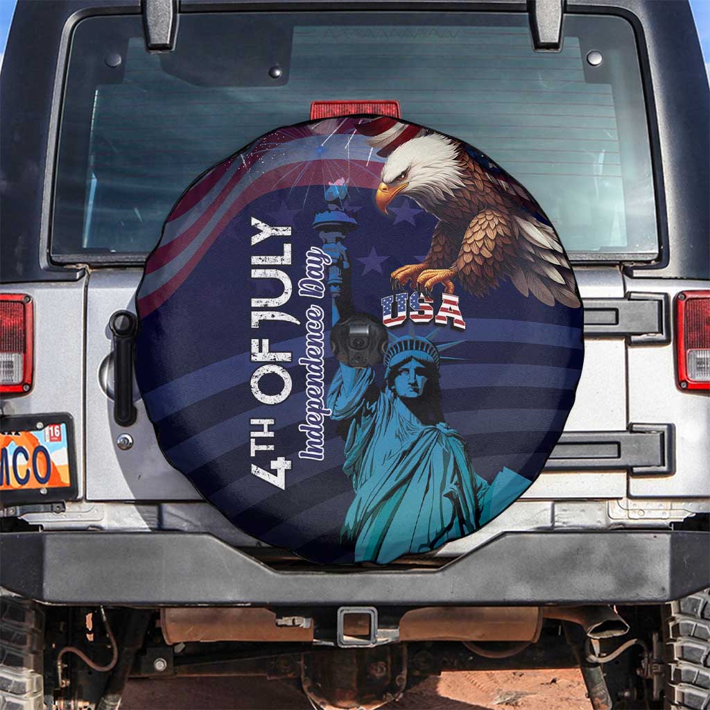 Fourth Of July USA Spare Tire Cover Eagle - Statue Of Liberty