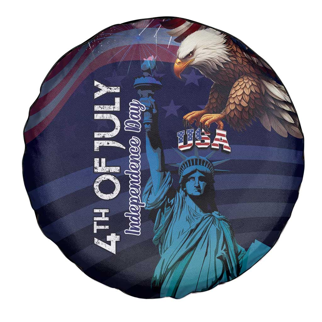 Fourth Of July USA Spare Tire Cover Eagle - Statue Of Liberty
