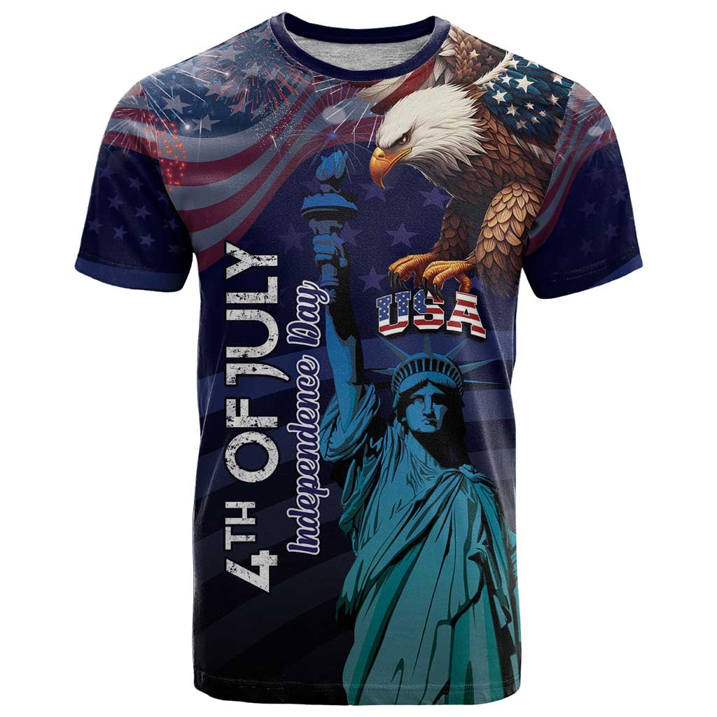 Personalized Fourth Of July USA T Shirt Eagle - Statue Of Liberty