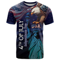 Personalized Fourth Of July USA T Shirt Eagle - Statue Of Liberty