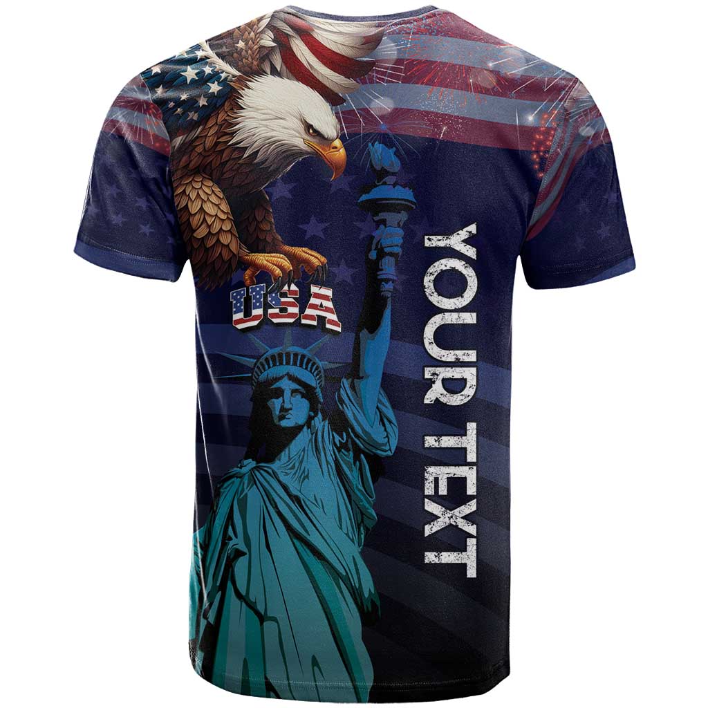 Personalized Fourth Of July USA T Shirt Eagle - Statue Of Liberty