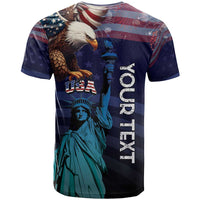 Personalized Fourth Of July USA T Shirt Eagle - Statue Of Liberty