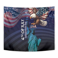 Fourth Of July USA Tapestry Eagle - Statue Of Liberty