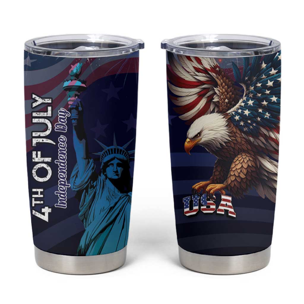 Fourth Of July USA Tumbler Cup Eagle - Statue Of Liberty