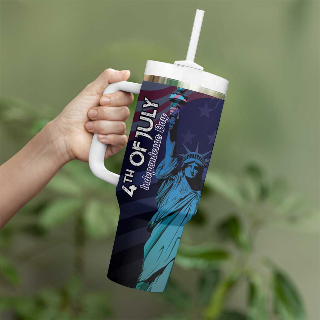 Fourth Of July USA Tumbler With Handle Eagle - Statue Of Liberty