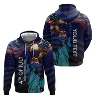Personalized Fourth Of July USA Zip Hoodie Eagle - Statue Of Liberty