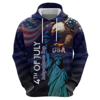 Personalized Fourth Of July USA Zip Hoodie Eagle - Statue Of Liberty
