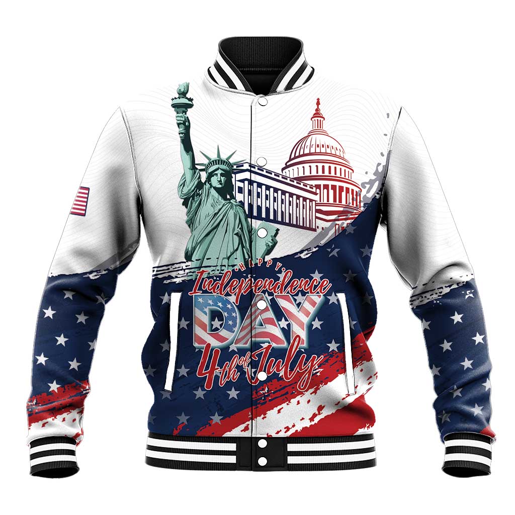 Personalized Fourth Of July Baseball Jacket Happy USA Independence Day