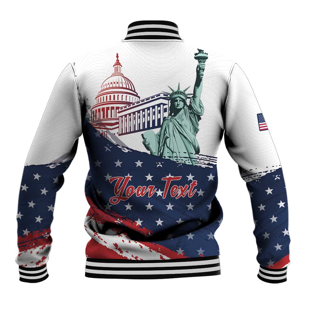 Personalized Fourth Of July Baseball Jacket Happy USA Independence Day