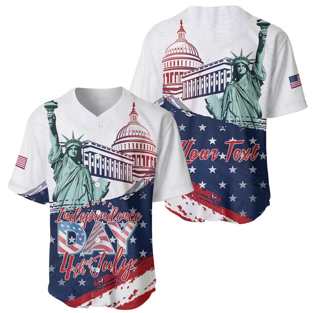 Personalized Fourth Of July Baseball Jersey Happy USA Independence Day