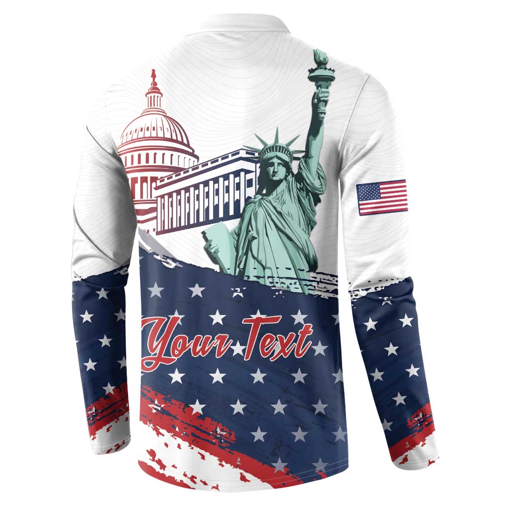 Personalized Fourth Of July Button Sweatshirt Happy USA Independence Day