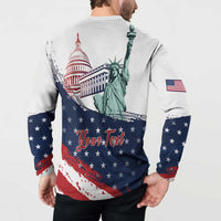 Personalized Fourth Of July Button Sweatshirt Happy USA Independence Day