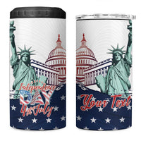 Personalized Fourth Of July 4 in 1 Can Cooler Tumbler Happy USA Independence Day