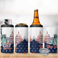 Personalized Fourth Of July 4 in 1 Can Cooler Tumbler Happy USA Independence Day