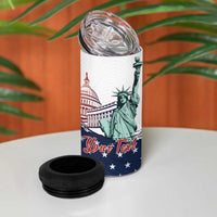 Personalized Fourth Of July 4 in 1 Can Cooler Tumbler Happy USA Independence Day
