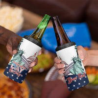 Personalized Fourth Of July 4 in 1 Can Cooler Tumbler Happy USA Independence Day