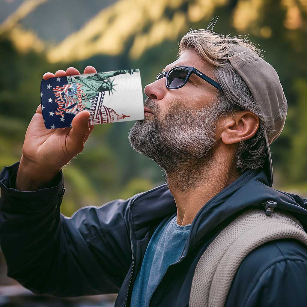 Personalized Fourth Of July 4 in 1 Can Cooler Tumbler Happy USA Independence Day