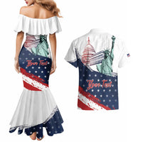 Personalized Fourth Of July Couples Matching Mermaid Dress and Hawaiian Shirt Happy USA Independence Day