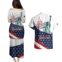 Personalized Fourth Of July Couples Matching Puletasi and Hawaiian Shirt Happy USA Independence Day