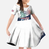 Personalized Fourth Of July Family Matching Off The Shoulder Long Sleeve Dress and Hawaiian Shirt Happy USA Independence Day