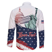 Personalized Fourth Of July Family Matching Off The Shoulder Long Sleeve Dress and Hawaiian Shirt Happy USA Independence Day